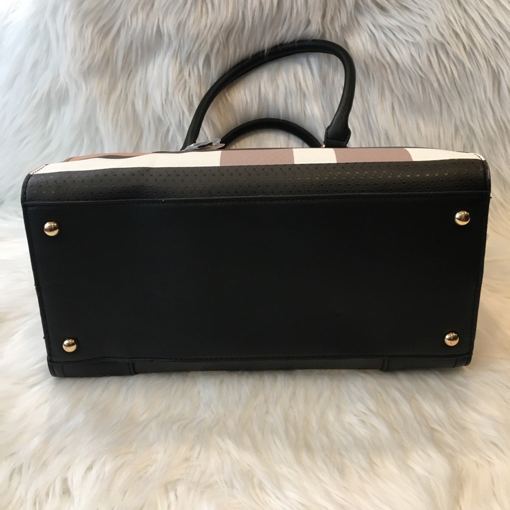 Vegan Leather The Doctor Style Plaid Handbag - Picture 6 of 12